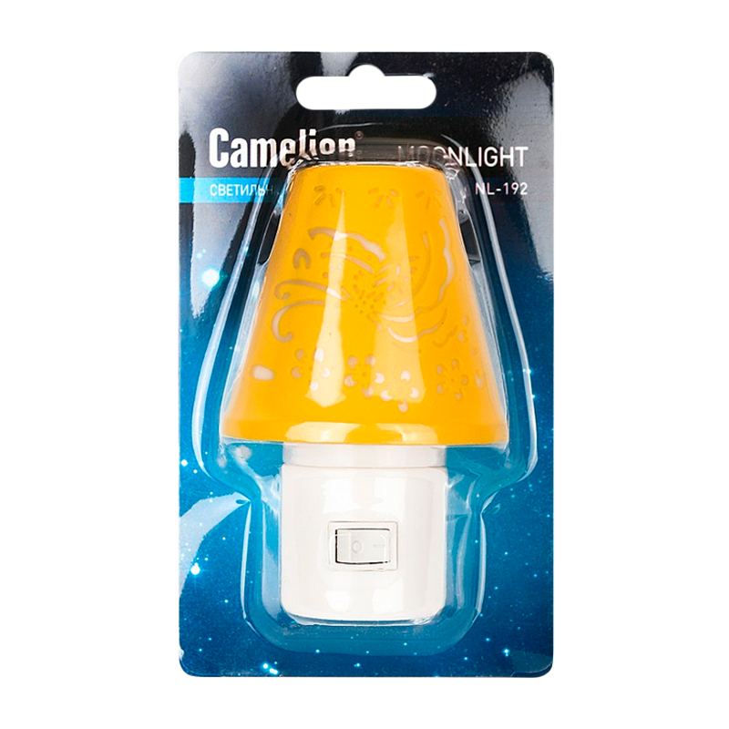 Ночник Camelion NL-192 "Светильник желтый" 3LED 0.5W 220V в розетку (1/24/96)
