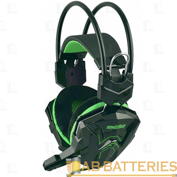 Наушники полноразмерные Smartbuy Rush COBRA с микр. игровые черный зеленый
