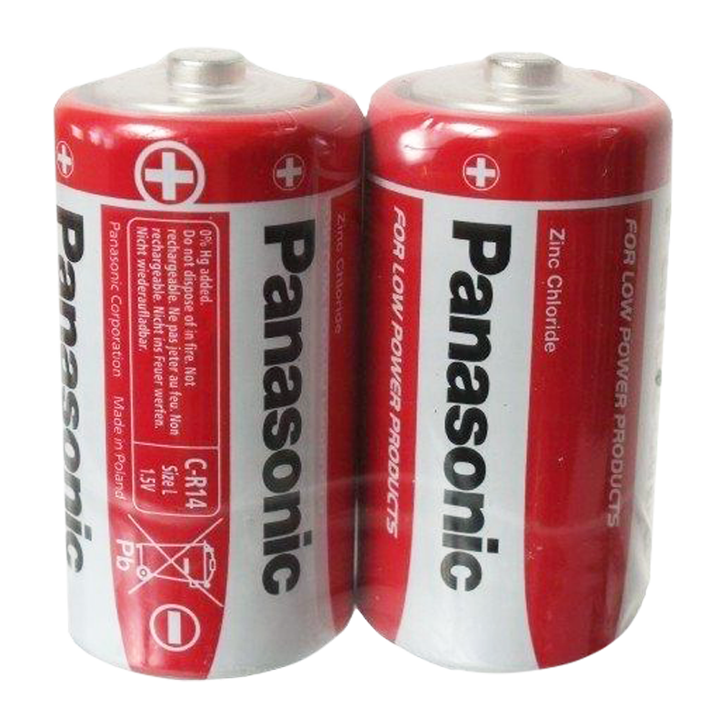 Батарейка Panasonic R14 C Shrink 2 Zinc Carbon 1.5V (2/24/120)