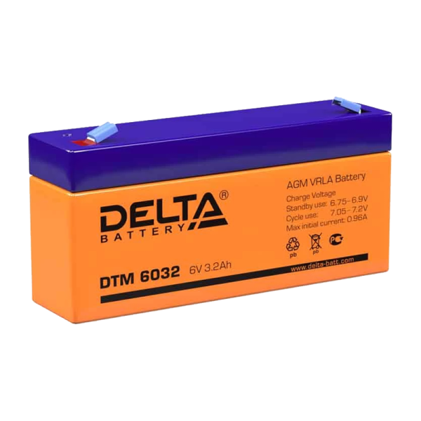 Аккумулятор свинцово-кислотный Delta DTM 6032 6V 3.2Ah (1/20)
