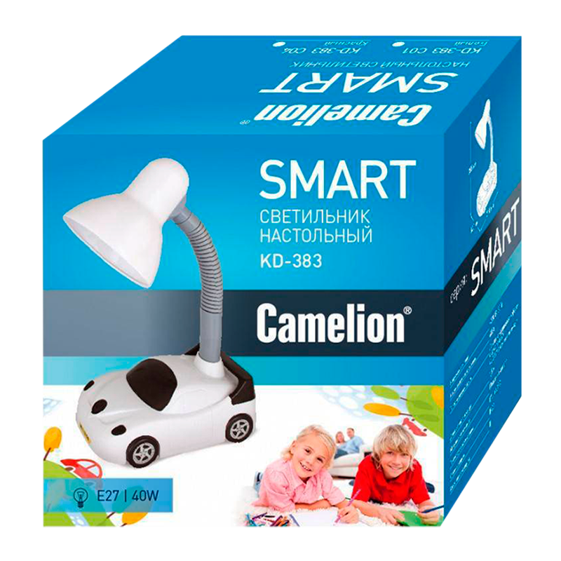 Светильник настольный Camelion KD-383 40W 230V E27 на основании красный (1/12)