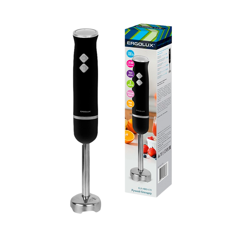 Блендер Ergolux ELX-HB03-C72 300W 2 скорости черный