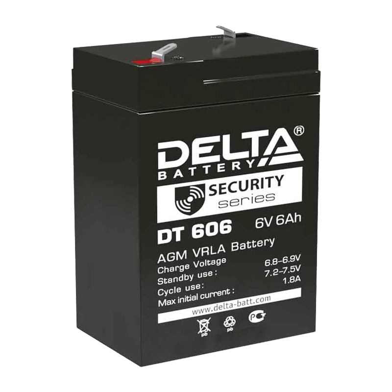 Аккумулятор свинцово-кислотный Delta DT 606 6V 6Ah (1/20)
