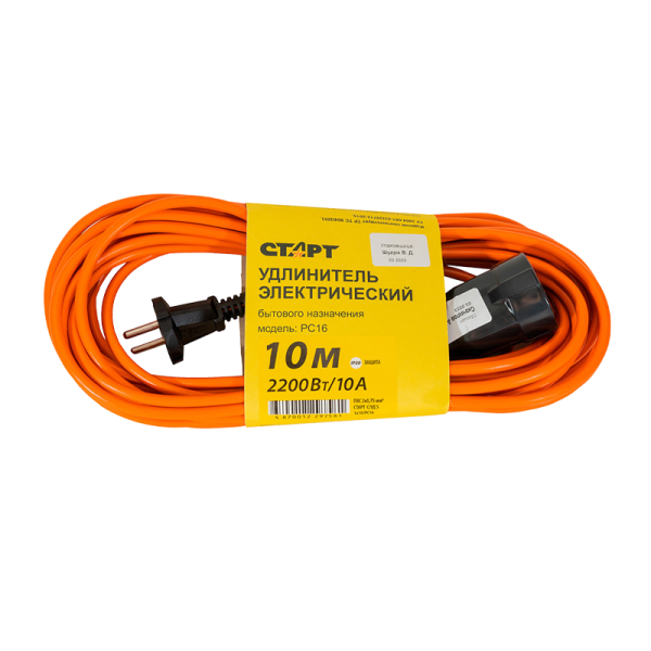 Удлинитель Старт S 1р.Б/З 10A 10.0м 2x0.75мм² IP20 (1/20)