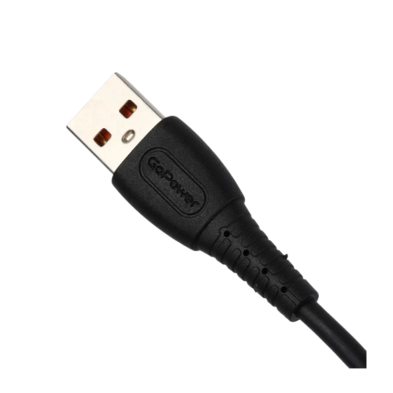 *Кабель GoPower GP07T USB (m)-Type-C (m) 2.4A силикон черный (1/200/800) 