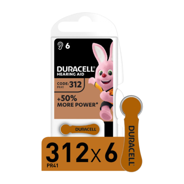 Батарейка Duracell ACTIVAIR ZA312 BL6 Zinc Air 1.45V (6/60/600)