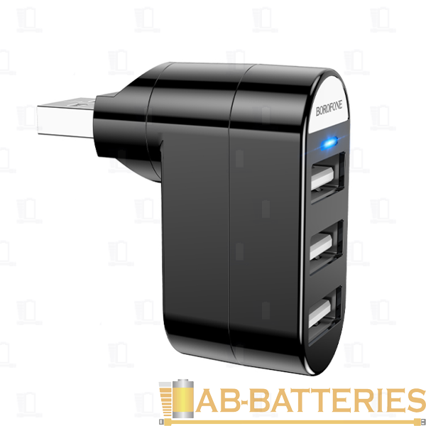 USB-Хаб Borofone DH3 4USB USB (m) черный (1/26/156)