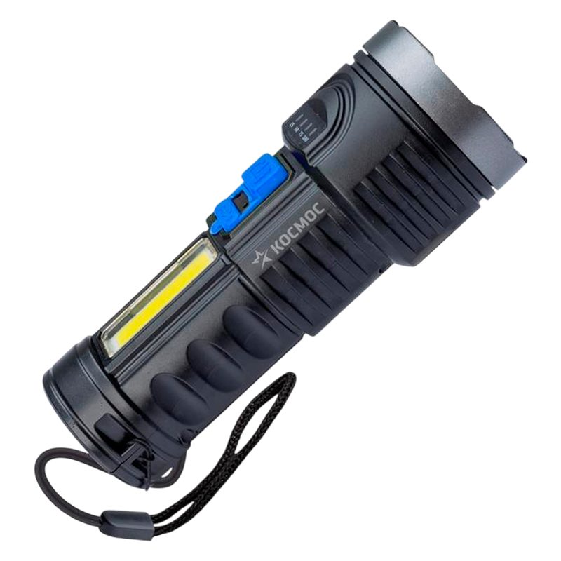 *Фонарь универсальный Космос 115Lit 3W LED+COB от аккумулятора IP53 4 режима черный (1/48/96) 