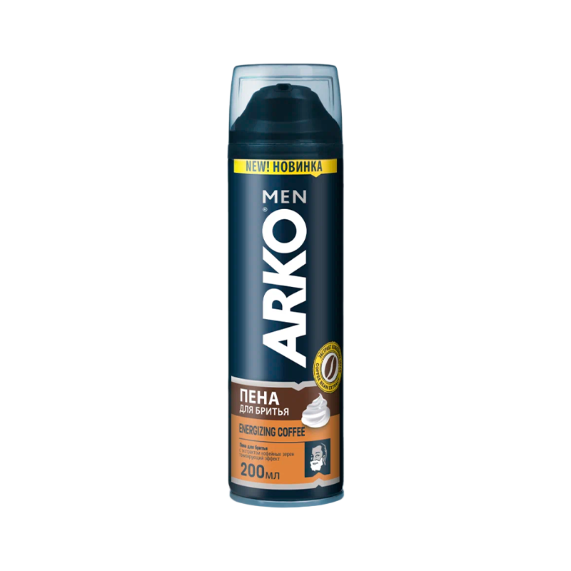 Пена для бритья Arko ENERGIZING COFFEE (с экс. кофейных зерен) 200мл (1/24)