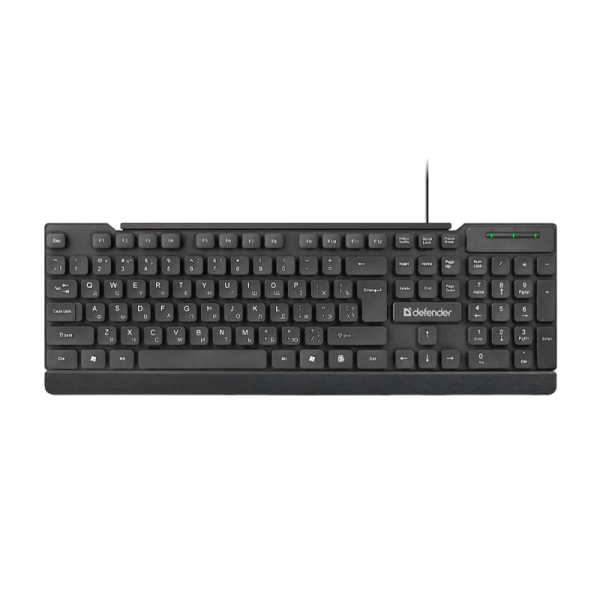 Клавиатура проводная Defender HB-190 USB RU Element классическая USB 1.5м черный (1/20)