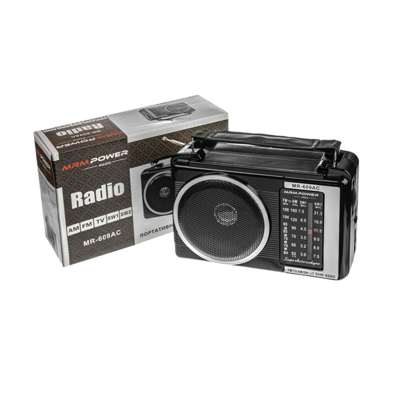 Радиоприемник MRM-Power MR-609AC пластик Jack3.5 черный (1/40)