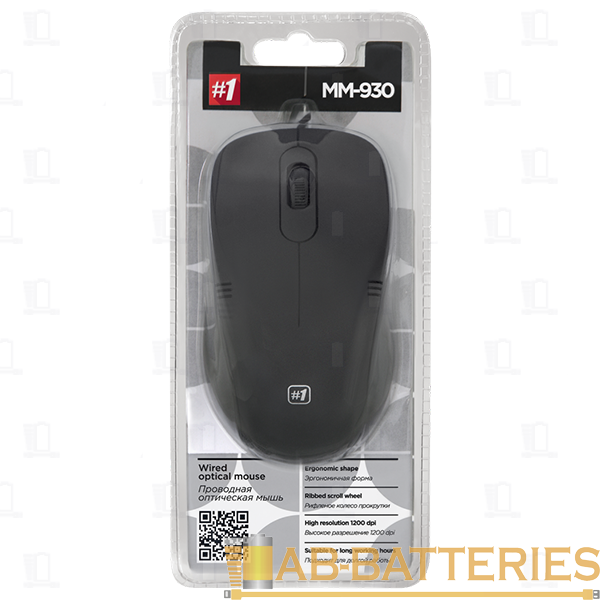 Мышь проводная Defender MM-930 #1 классическая USB черный (1/40)
