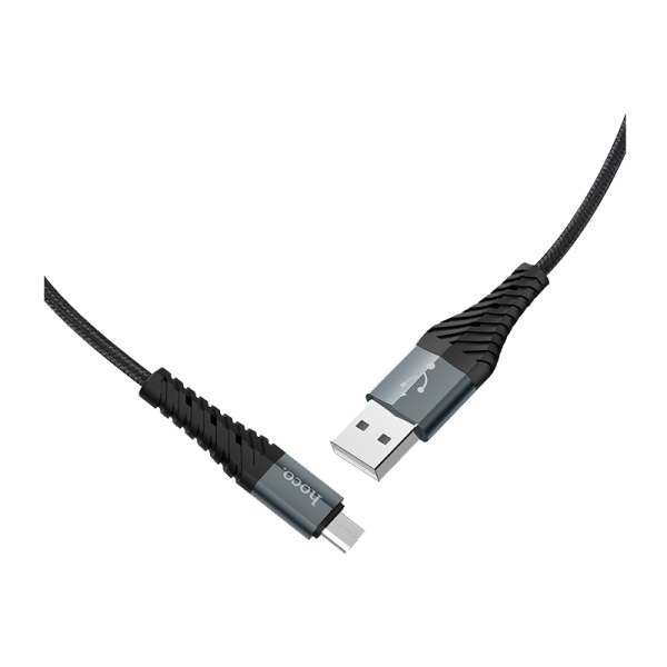 Кабель HOCO X38 USB (m)-microUSB (m) 1.0м 2.4A нейлон черный (1/30/300)