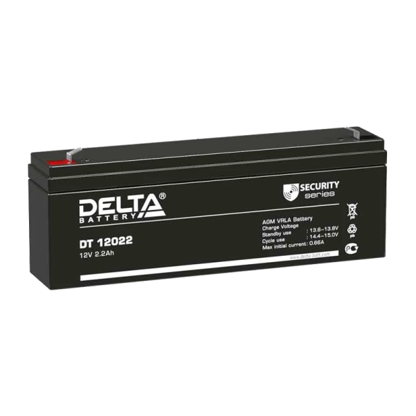 Аккумулятор свинцово-кислотный Delta DT 12022 12V 2.2Ah (1/20)