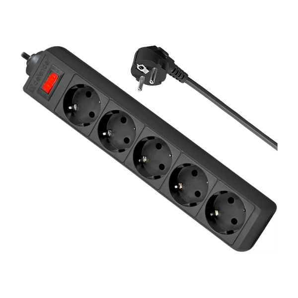 Сетевой фильтр Defender ES 5р.С/З 10A 125 Дж 1.8м черный (1/45)