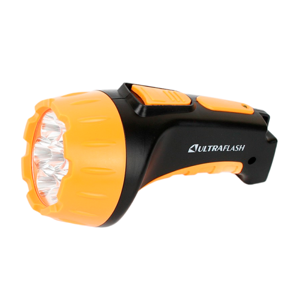 Фонарь туристический Ultraflash LED3807 0.9W 7LED от аккумулятора IP22 прямая подзарядка черный желт