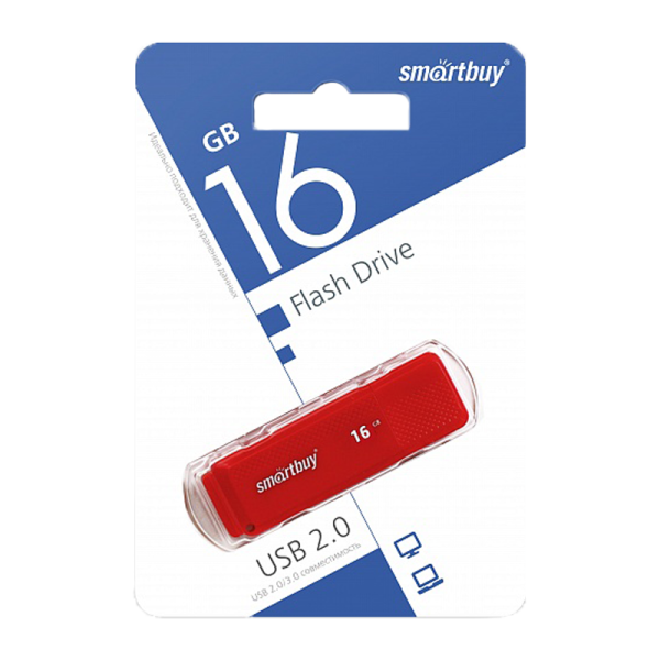 Флеш-накопитель Smartbuy Dock 16GB USB2.0 пластик красный