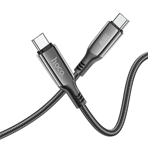 Кабель HOCO S51 Type-C (m)-Type-C (m) 1.2м 3.0A 100W нейлон синий (1/16/160)