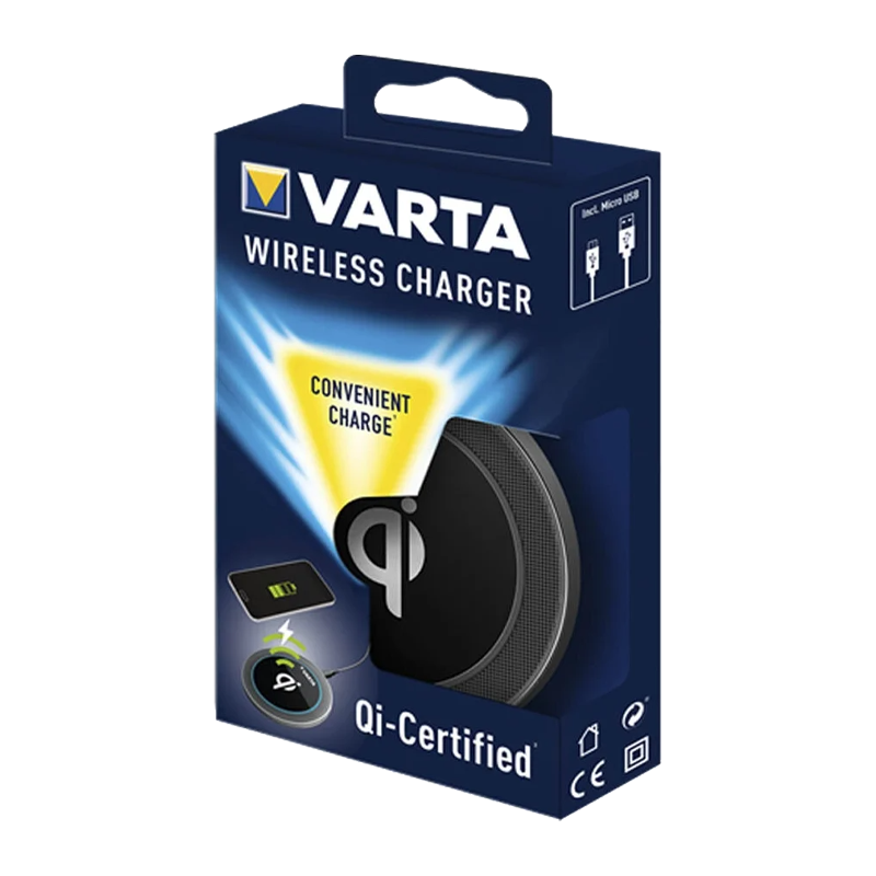Беспроводное З/У Varta Wireless Qi II 2.0A 5W черный синий