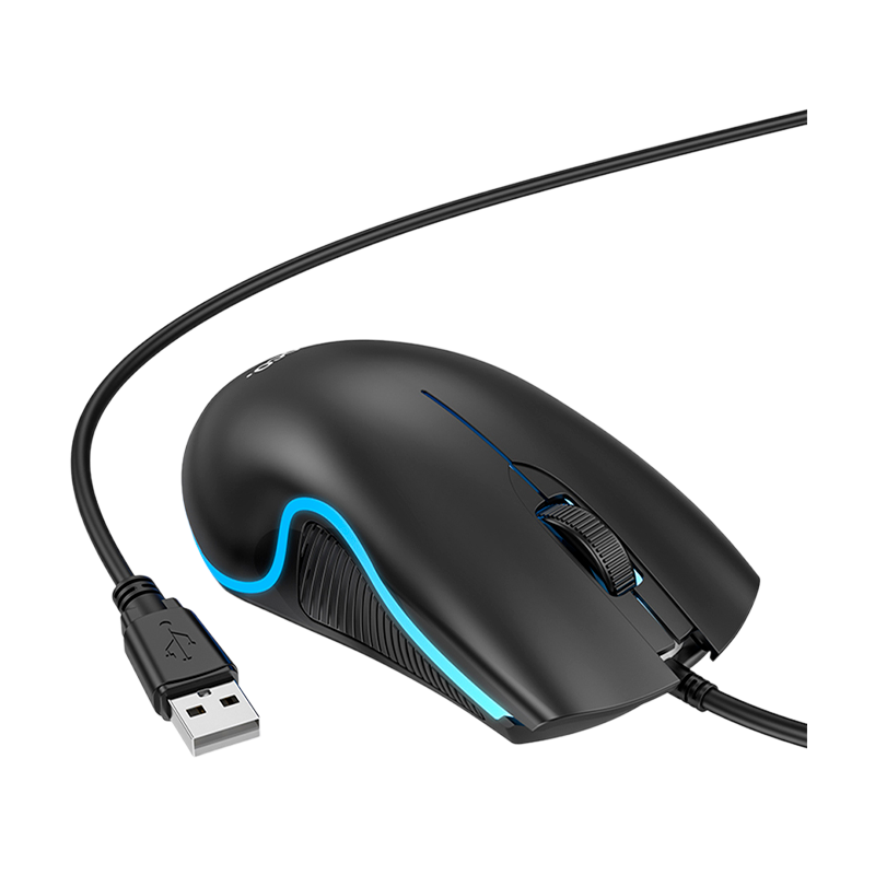 Мышь проводная HOCO GM19 классическая USB черный (1/11/110)
