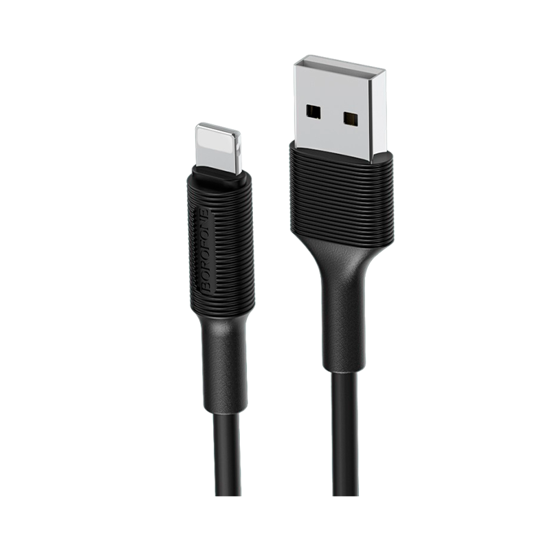 Кабель Borofone BX1 USB (m)-Lightning (m) 1.0м 2.0A ПВХ черный (1/50/200)