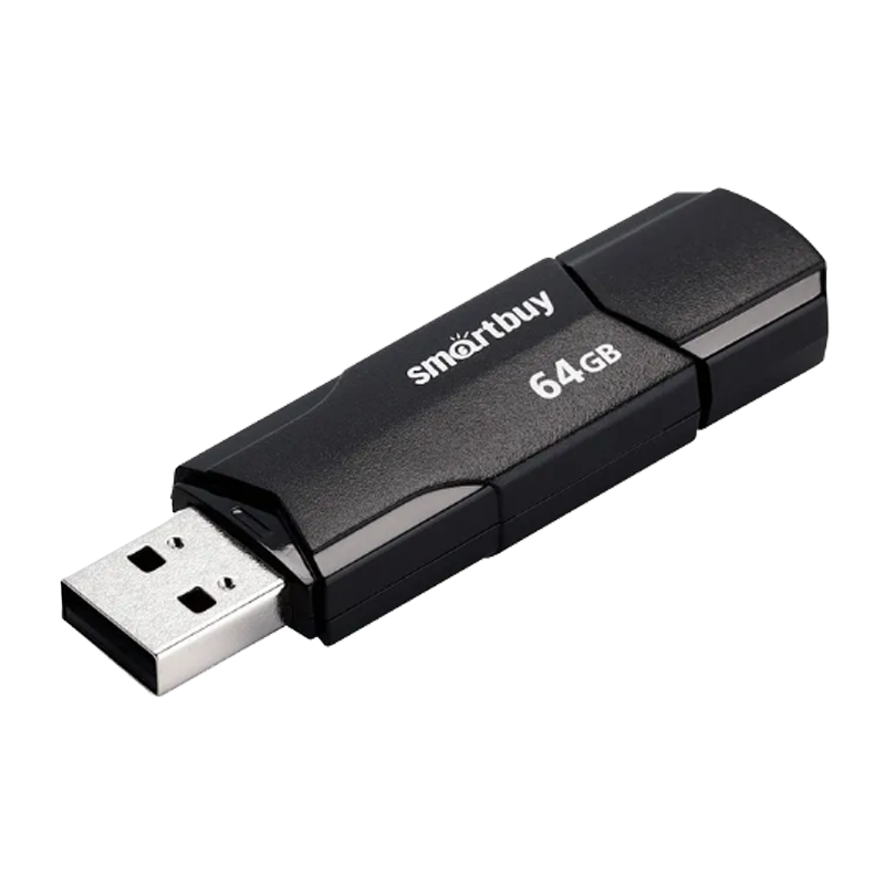 Флеш-накопитель Smartbuy Clue 64GB USB2.0 пластик черный