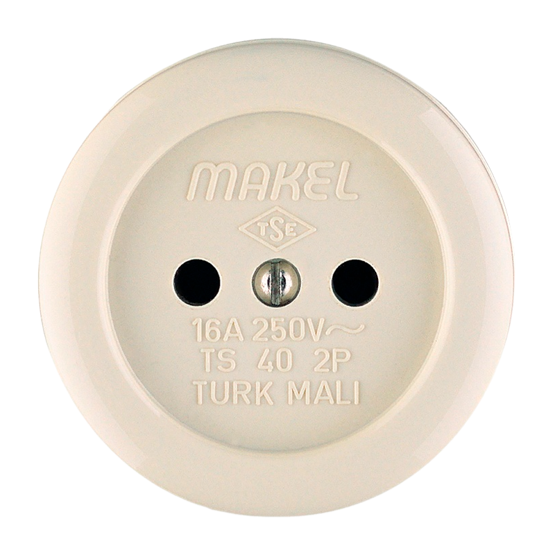 Розетка накладная Makel 1гн. Б/З 16012 (1/25)