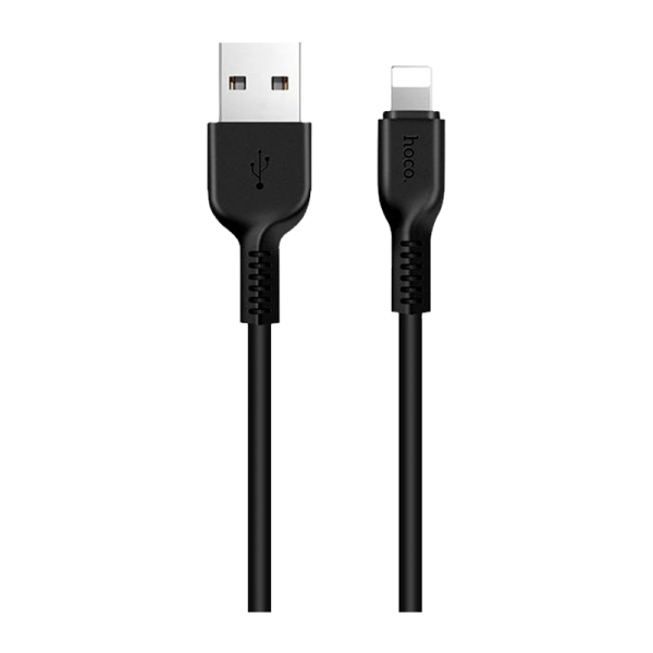 Кабель HOCO X20 USB (m)-Lightning (m) 1.0м 2.4A ПВХ черный (1/30/300)