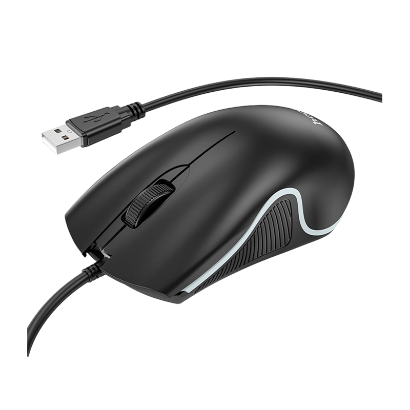 Мышь проводная HOCO GM19 классическая USB черный (1/11/110)