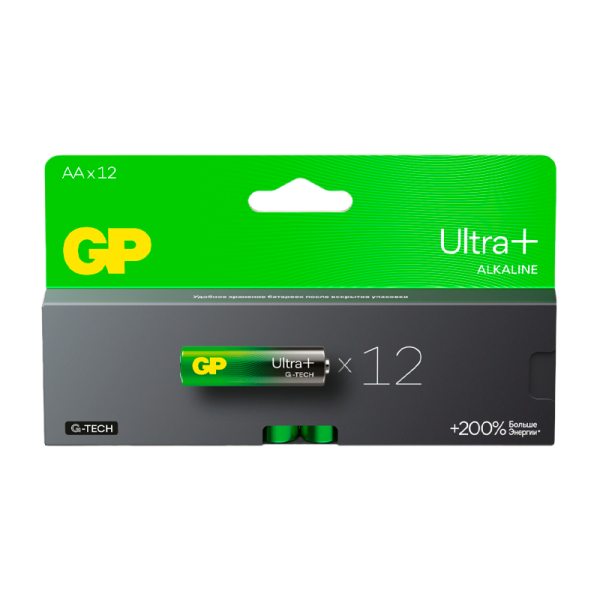 Батарейка GP ULTRA PLUS G-tech LR6 AA BL12 Alkaline 1.5V (12/96/768)