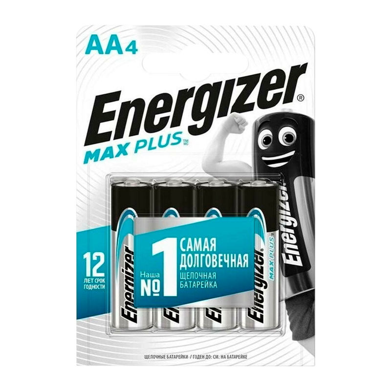 Батарейка Energizer MAX Plus LR6 AA BL4 Alkaline 1.5V (4/96)