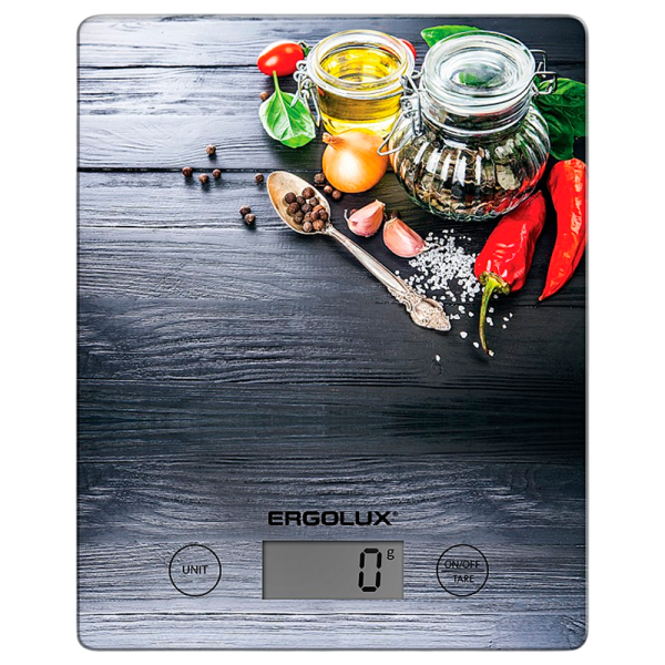 Весы кухонные Ergolux ELX-SK02-C02 электронные 5кг ассорти (1/20)