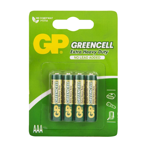 Батарейка GP GreenCell R03 AAA BL4 Heavy Duty 1.5V (4/40/480)
