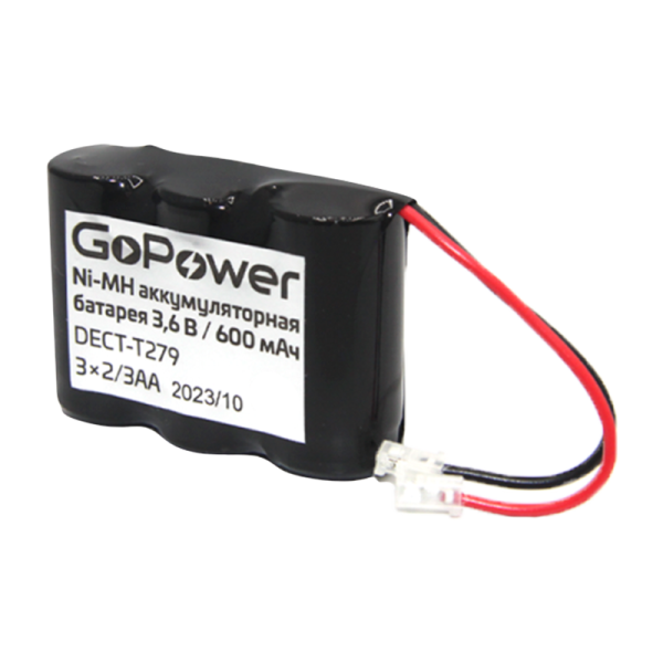 Аккумулятор для радиотелефонов GoPower T279 PC1 NI-MH 600mAh (1/15/180)