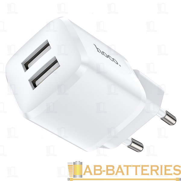 Сетевое З/У HOCO N8 2USB 2.4A белый (1/12/120)