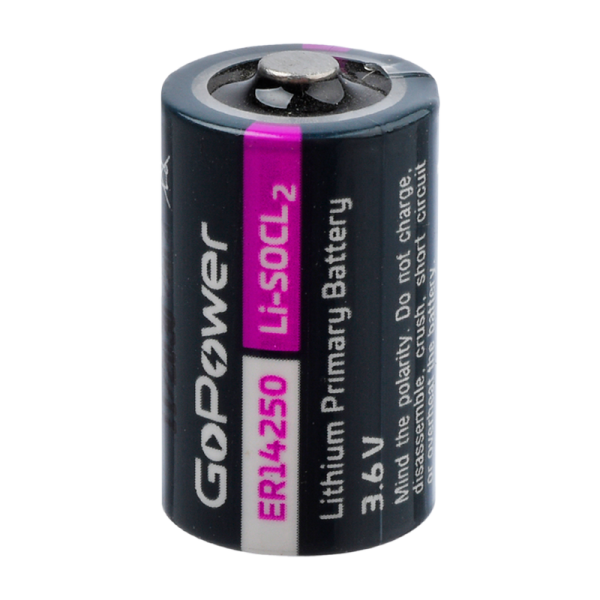 Батарейка GoPower ER14250 1/2AA PC1 Li-SOCl2 3.6V без выводов (1/10/500)