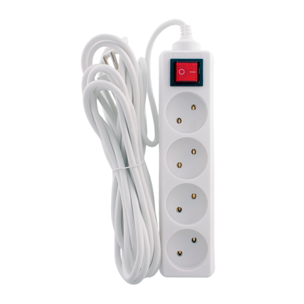 Удлинитель Старт S 4р.Б/З 10A 5.0м с выкл. IP20 белый (1/20)