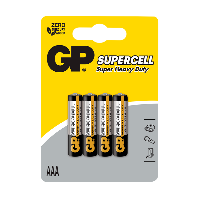 Батарейка GP Supercell R03 AAA BL4 Heavy Duty 1.5V (4/40/480)