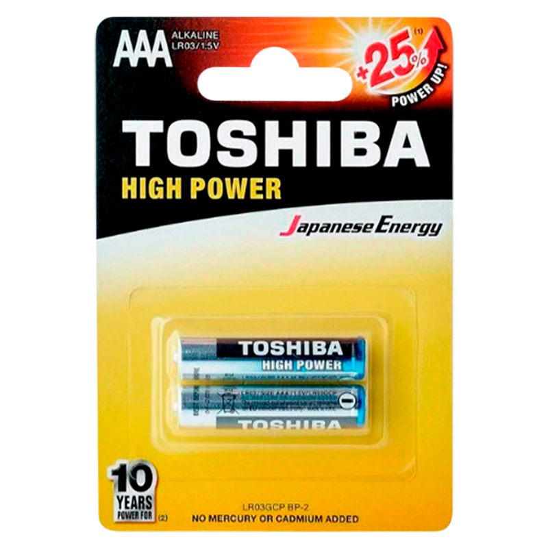 Батарейка Toshiba LR03 AAA BL2 Alkaline 1.5V (2/24/288)