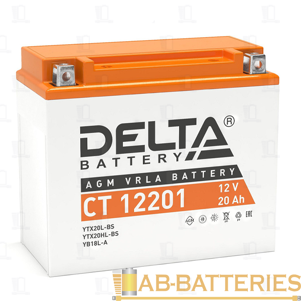 Аккумулятор для мототехники Delta CT 12201 12V 20Ah (1/4)