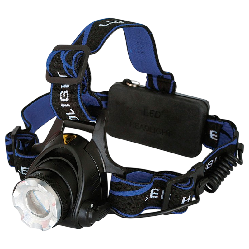 Фонарь налобный Ultraflash E150 3W 1LED от аккумулятора IP66 3 режима+ZOOM черный (1/24/48)