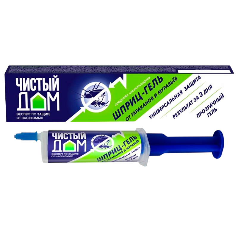 Гель от тараканов и муравьев Чистый дом 20мл шприц (1/45)