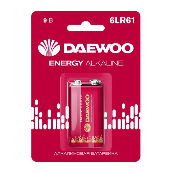 Батарейка Daewoo ENERGY Крона 6LR61 BL1 Alkaline 9V (1/12/144)