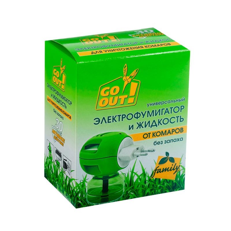 Набор Go Out 30 ночей от комаров без запаха жидкость+электрофумигатор (1/12)