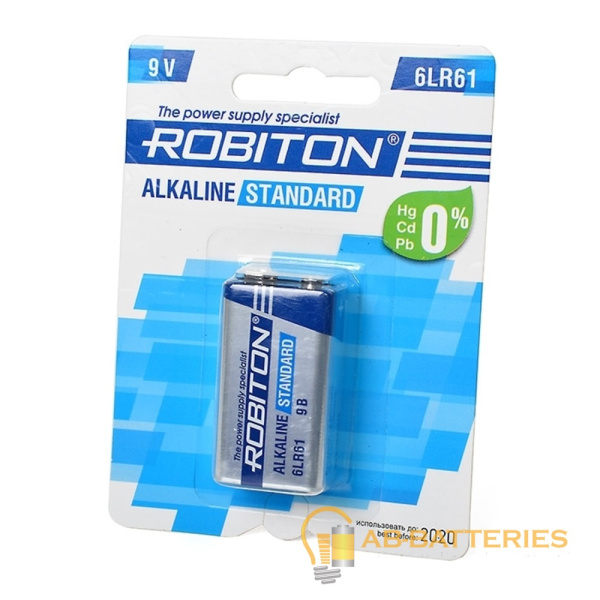 Батарейка ROBITON STANDARD 6LR61, 9V BL1 (10/240)