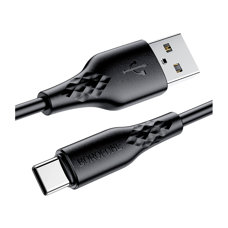 Кабель Borofone BX48 USB (m)-Type-C (m) 1.0м 3.0A ПВХ черный (1/360)