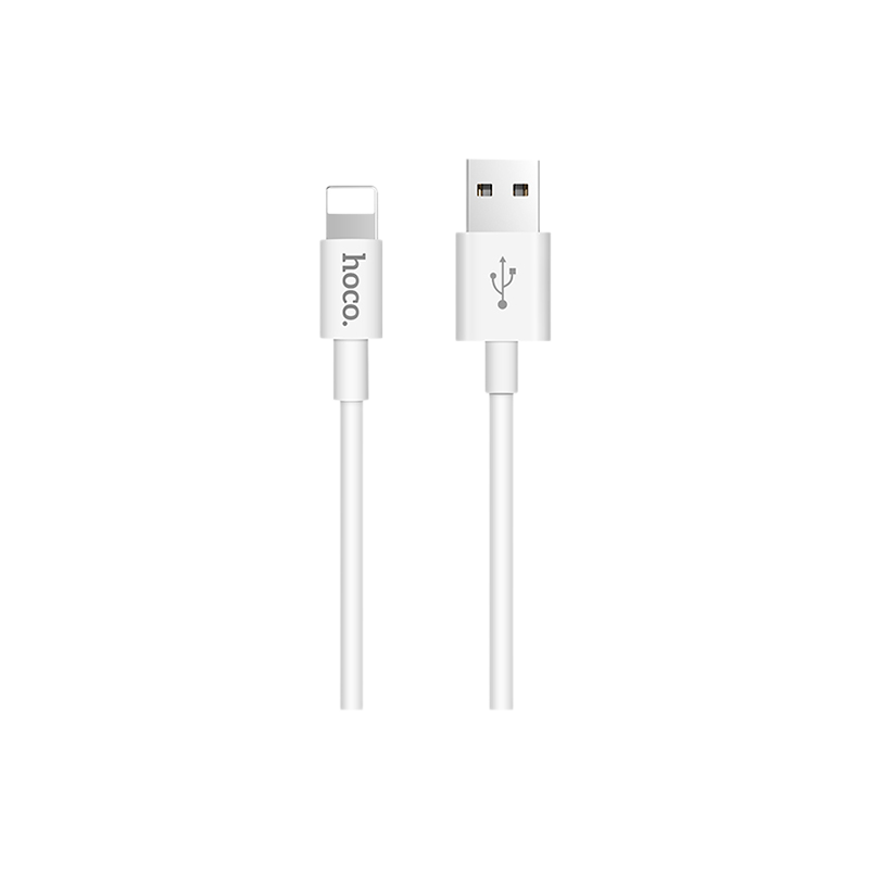 Кабель HOCO X23 USB (m)-Apple 30pin (m) 1.0м 2.1A силикон белый (1/46/276)