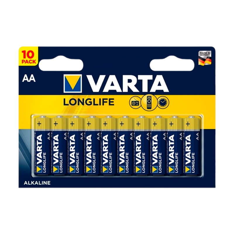 Батарейка Varta LONGLIFE LR6 AA BL10 Alkaline 1.5V (4106) (10/200)