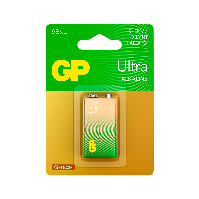 Батарейка GP ULTRA G-Tech Крона 6LR61 BL1 Alkaline 9V (1/10/200) R