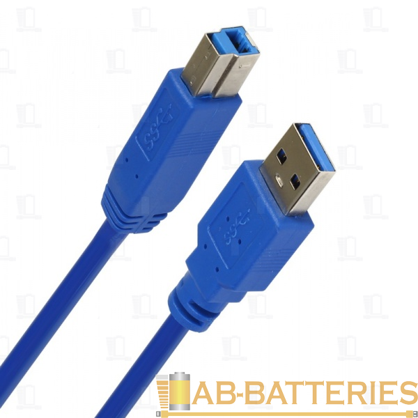 Кабель Smartbuy K-555 USB3.0 (m)-USB B (m) 1.8м силикон синий (1/25)